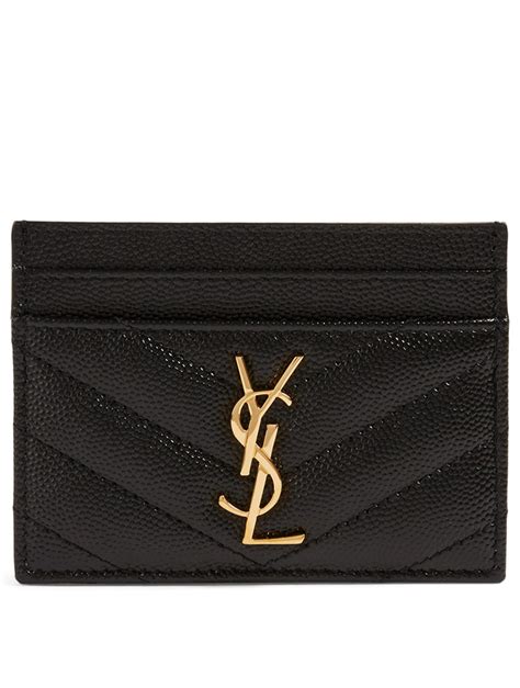 card holder ysl black|saint laurent black card holder.